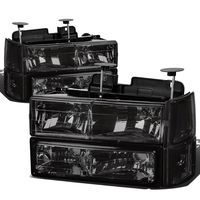 For GMC C/K-Series 8Pc Smoked Lens Clear Corner Headlight+Corner+Bumper Light