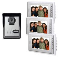 AMOCAM Wired Video Intercom Doorbell System, 3PCS 7-Inches LCD Monitor Video Door Phone Bell Kits, Support Monitoring, Unlock, Dual-way Door Intercom, IR Night Vision