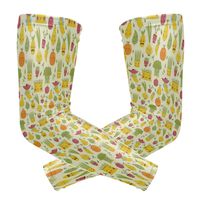 Fashion Sports Arm Supports Cute Pineapple Party Yellow Basketball Shooter Sleeves Sunscreen Cuff Stretched Fabric for Football, Volleyball, Baseball Protection, Youth & Adult Sizes(1 Pair)