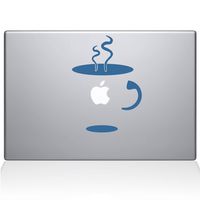 The Decal Guru 0059-MAC-15X-LB Cup Of Coffee Vinyl Sticker, 15" Macbook Pro (2016 & newer), Blue