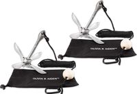 OLIVIA & AIDEN 2 Pack Folding Kayak Anchors w/ 40' Marine Rope and Buoy (3.5 lb.) Portable, Compact Accessory for Canoe, Jon Boat, Jet Ski, Paddle Board, SUP | Foldable Grappling Hook