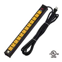 CRST 12-Outlet Heavy-Duty Power Strip with 15 Amps, 15-Foot Power Cord for Kitchen, Office, School (UL Listed)
