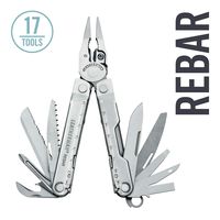 LEATHERMAN - Rebar Multitool with Premium Replaceable Wire Cutters and Saw, Stainless Steel with Leather Sheath