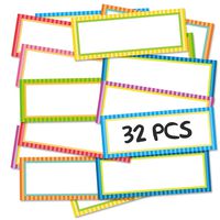 Magnetic Dry Erase Labels, Opret 32pcs Name Tags (3.3x1.2 inches) Blank Name Plates Whiteboard Magnet for Classroom, Office and Home