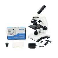 OPTO-EDU A11.1523-2 40X-1000X Dual Light Glass Lens Metal-Body Student Microscope with Slides and Tools, Metal, Glass, Plastic