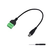 SinLoon USB 2.0 Type-B Male to 90 Degree 5 -Pin Screw Terminal Printer Cable Balun Solderless Converter Adapter Extension Cable (Type-B to 5Pin)