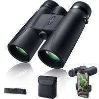 Binoculars for Adults 10x42 BAK-4 Roof Prism FMC Lens, HD Compact Durable Binoculars for Birdwatching Hunting Hiking and Traveling with Carrying Bag and Strap RIVMOUNT