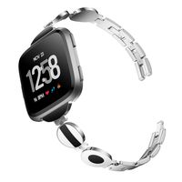 DAIKA Metal Bands Compatible with Fitbit Versa for Women Stylish Replacement Band Bracelet Accessories - Silver