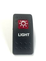 Southern Marine Euro Rocker Switch Cover with Text. Black with Red Lens. Contura II. Fits Carling, Cole Hersee, Blue seas (Light 1 Lens)