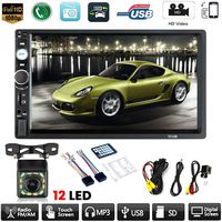Luixxuer 7010B Universal 7 inch Double Din Touch Screen Car Stereo MP5 Player FM Radio Video Support Backup Rear View Camera Bluetooth Mirror Link