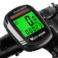 WESTGIRL Bike Computer Solar Energy, Wireless Waterproof Bicycle Speedometer Odometer, Automatic Wake-up Multifunctions Cycling Computers LCD Backlight, Cycling Accessories