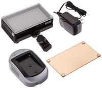 Fotodiox Pro LED 98A Video Light Kit with Dimming Switch, 1- Sony type Battery, Battery Charger, Removable Diffuser & Tungsten Gel