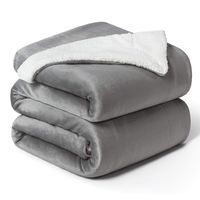 Bedsure Sherpa Fleece Blanket King Size Grey Plush Blanket Fuzzy Soft Blanket Microfiber