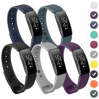 GVFM Compatible with Fitbit Inspire/Inspire HR Bands, Adjustable Soft Silicone Bracelet Accessories Sport Strap for Women Men Wristbands (Small: 5.5-6.7 inch, 5-Gray/Slate/Black/Navy/Purple)