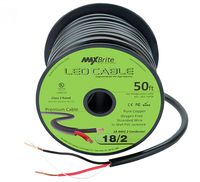 50 ft. 18AWG Low Voltage LED Cable 2 Conductor Black Sleeve in-Wall Speaker Wire UL/cUL Class 2