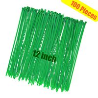 Heavy Duty Strong 12 Inch 100 Pieces Dark Green Cable Zip Ties, Upgrade Durable 50 LBS Fastening Artificial Greenery Plant, Handheld Tree Color Electric Cord Management Wire Zip Ties, Garden Plant Tie