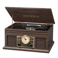 Victrola 4-in-1 Nostalgic Bluetooth Record Player with 3-Speed Record Turntable and FM Radio, Espresso