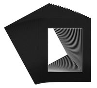 Pack of 20 16x20 BLACK Picture Mats with White Core Bevel Cut for 11x14 Pictures