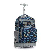 Tilami Rolling Backpack 18 inch Wheeled Laptop Backpack Waterproof School College Student Travel Trip Boys and Girls, Dinosaur