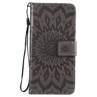 Huawei nova4 Case, Lomogo Leather Wallet Case with Kickstand Card Holder Shockproof Flip Case Cover for Huawei nova 4 - LOKTU020059 Grey