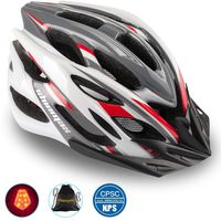 Shinmax Bike Helmet, CPSC/CE Certified Adjustable Light Bicycle Helmet Men&Women Road and Mountain Bicycle Helmet with Visor&Rear Light Met Specialized Cycling Helmet for Adult