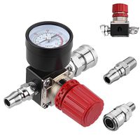 Preciva Air Compressor Pressure Regulator 175 PSI Air Gauge Water Trap for Compressor and Air Tools (four-way value)