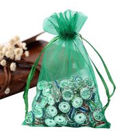 PH PandaHall 100PCS 4x6 Inches Green Organza Gift Bags with Drawstring Candy Bags Jewelry Pouches for Baby Shower, Wedding, Birthday, Party, Christmas