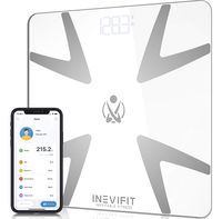 INEVIFIT Smart Body Fat Scale, Highly Accurate Bluetooth Digital Bathroom Body Composition Analyzer, Measures Weight, Body Fat, Water, Muscle, BMI, Visceral Fat & Bone Mass for Unlimited Users