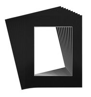 Pack of 10 16x20 BLACK Picture Mats with White Core Bevel Cut for 11x14 Pictures