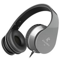 AILIHEN I60 On Ear Headphones with Microphone for iPhone iPad Laptop Tablet Android Smartphones(Grey)