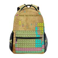 Periodic Table Of The Element Travel Laptop Backpack Daypacks, Old Paper Yellow Blue Water Resistant College School Computer Bag Bookbag for Women & Men Outdoor Camping&Fits Up to 14-inch Notebook