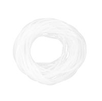 Tikusan 13 Meter 42 Ft PE Clear White Polyethylene Spiral Wire Wrap Tube PC Manage Cable Dia 6mm 1/4'' for Computer Cable, Car Cable