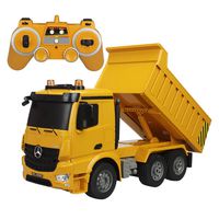 fisca Remote Control Mercedes-Benz Truck, 1/20 Scale 6 Channel 2.4Ghz RC Dump Truck Construction Vehicle Toy with LED Lights and Simulation Sound for Kids