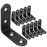 20 PCS Black L Bracket, 50mmx50mmx19mm Stainless Steel Heavy Duty Corner Brace Joint Fastener, 90 Degree Angle L Shaped Shelf Bracket for Wood, Shelves, Furniture, Cabinet and More