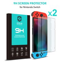 Nintendo Switch Screen Protector, ZUSLAB Nintendo Switch Tempered Glass, HD Clear Anti-Scratch Glass Screen Protector [2 Pack] for Nintendo Switch (2017)