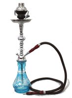 Hookah 1 hose shisha 22" sky Blue bars narguile nargile glass water Vase pro set