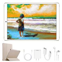 Android Tablet 10 Inch HD, Dual SIM 4G/WiFi, 32GB ROM, Android 8.1 Tablets with Battery 8500mAh Tablet PC Quad-Core 8.0MP Dual Camera, Mediapad WiFi/Bluetooth/GPS/OTG (Gold)