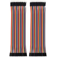 Sscon 40 pin 20cm Breadboard Jumper Wires Multicolored Ribbon Cable Male to Female Dupont Wire - Pack of 2