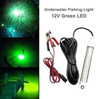 12V 120 LED 1000 Lumens Lure Bait Finder 10.5W Night Fishing Finder Crappie Shad Boat LED Submersible Underwater Light with Battery Clip and Power Plug 6M Power Cord