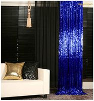 Sequin Backdrop Curtain 2 Panels 2FTx8FT Blue Sequin Curtains Party Glitter Backdrop for Photo Booth Prom Backdrop P926