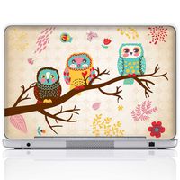 Meffort Inc 17 17.3 Inch Laptop Notebook Skin Sticker Cover Art Decal (Included 2 Wrist pad) - Three Owls