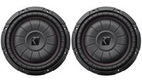 (2) Kicker 43CVT102 10" Single Voice Coil 2-Ohm Car Audio Subwoofers Totaling 1600 Watt