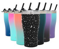 Simple Modern 22oz Slim Cruiser Tumbler with Straw & Closing Lid Travel Mug - Gift Double Wall Vacuum Insulated - 18/8 Stainless Steel Water Bottle Design: Lunar