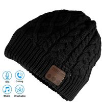 Bluetooth Hat Bluetooth Beanie Wireless 5.0 Headphones Headset Women Men Winter Music Hat Knit Running Cap Outdoor Handsfree Earphones Earbuds with Over Ear Stereo Speaker & Mic