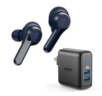 Skullcandy Indy True Wireless Bluetooth in-Ear Headphone Bundle with 2-Port USB Wall Charger - Indigo