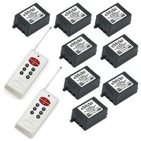 eMylo DC 6V 8X 1 Channel 433Mhz RF Relay Smart Wireless Remote Control Light Switch 2pcs Transmitter with Receiver