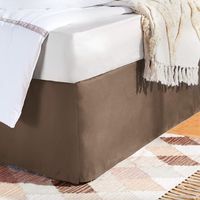 AmazonBasics Pleated Bed Skirt - Queen, Chocolate