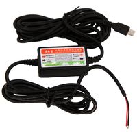 Dash Cam Hard Cable Wire Micro USB Direct Car Truck Charger Cable Power Supply for Car Dash Camera Driving Recorder 12V 24V to 5V 2.1A