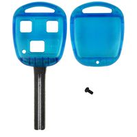 qualitykeylessplus Blue Replacement RHK Case 3 Button High Security Blade Remote Key Fob FCC ID HYQ12BBT Free KEYTAG