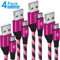 USB C Fast Charging Cable 4Pack 3.3ft, Smartilike USB A to Type C Nylon Braided Charger Cord Compatible for Samsung Galaxy A90 A80 A50 A20 A10 S10E,LG Stylo 4 V20 V40 ThinQ,Moto Z3,Oneplus 7T,Pixel